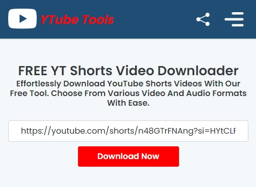 Paste YT Shorts URL